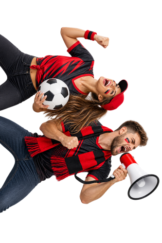 Un hombre y una mujer felices