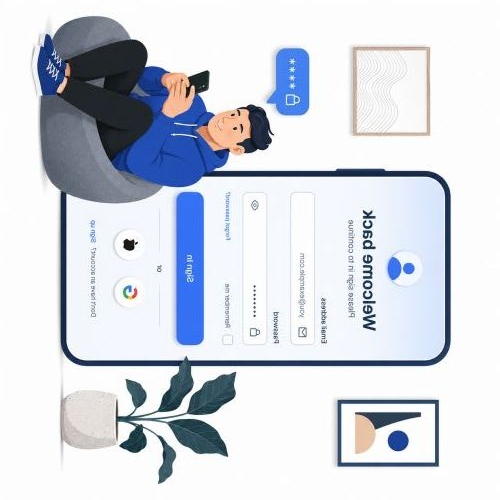 Uel hombre se registra en un sitio web